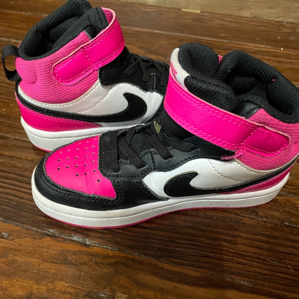 Nike Kids High-Top Sneakers - Pink, Black, White